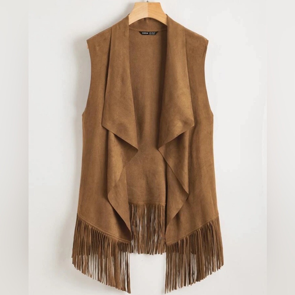 Women's Regular Cut Faux Suede Jacket With Paisley, & Tassel Details